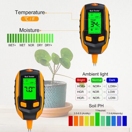 4-in-1 Soil Moisture Meter ,Digital Plant Temperature